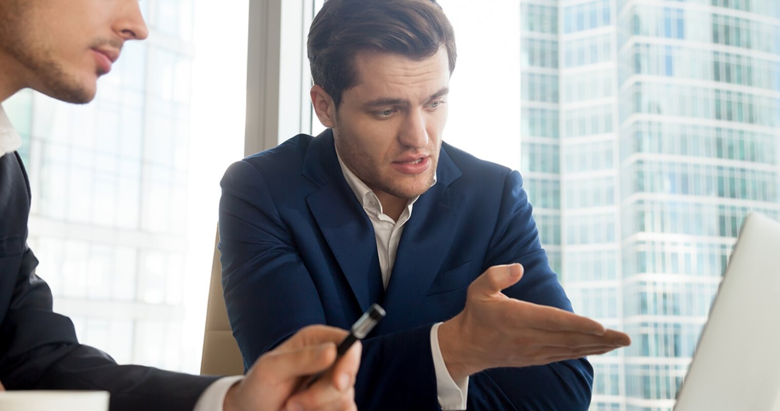Employees having a corporate meeting