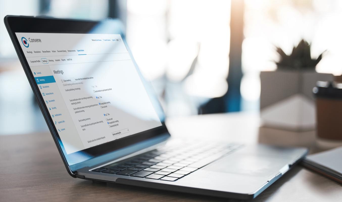 Using Convene in laptop to organize and attend meetings