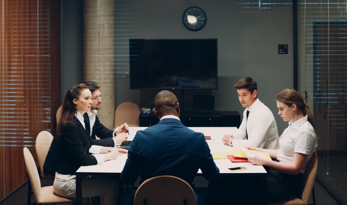 Physical meeting inside a boardroom