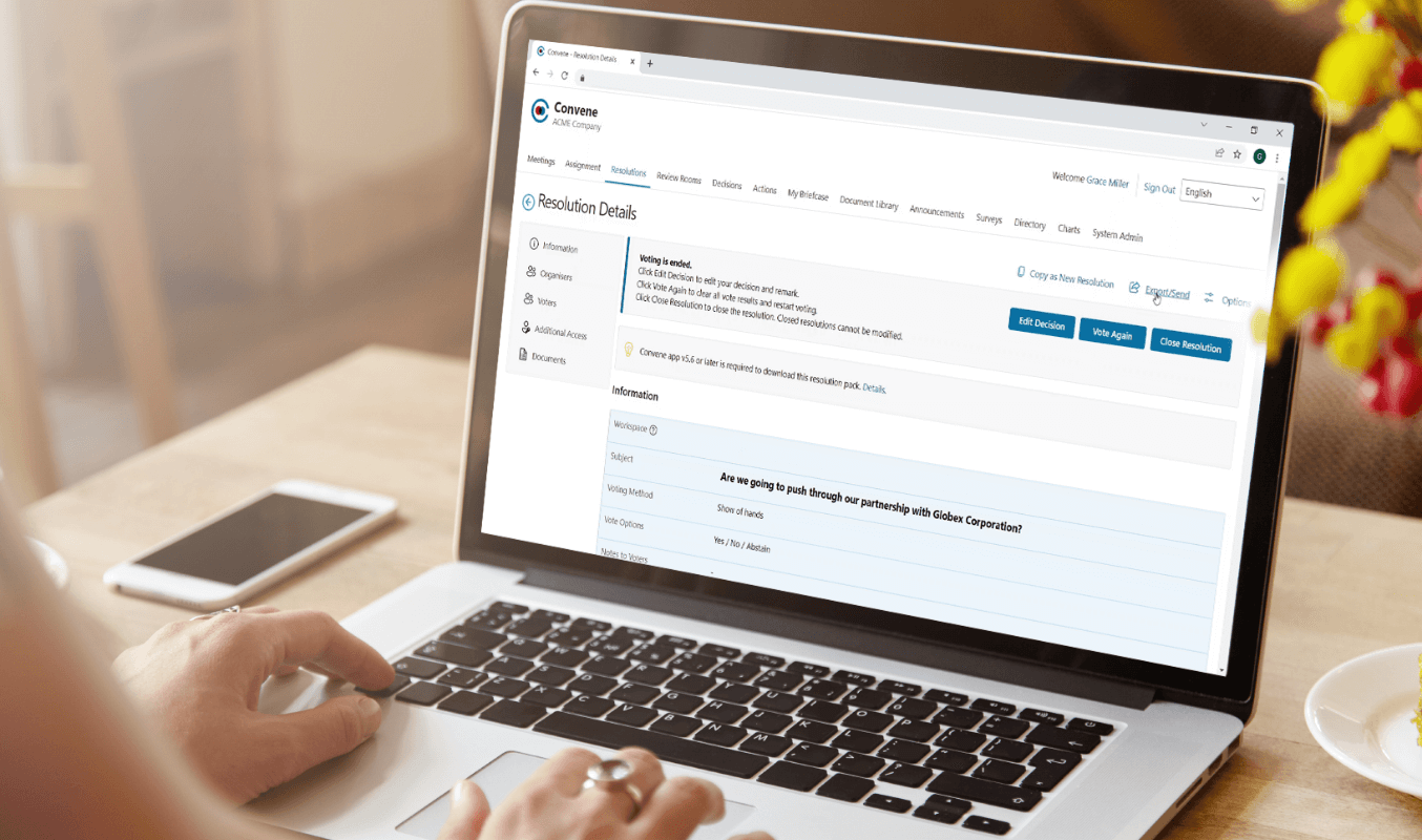 Using Convene in creating board meetings