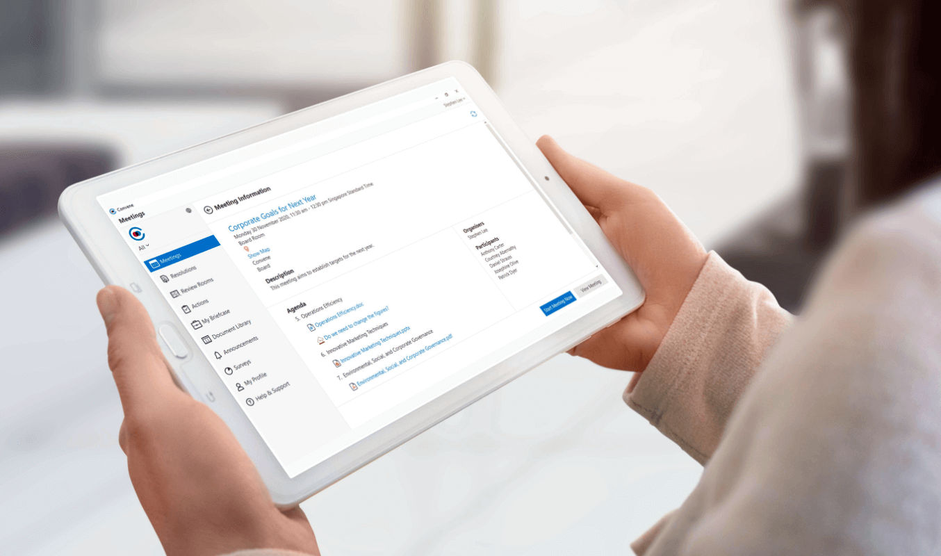Secretary streamlines board pack preparation with Convene